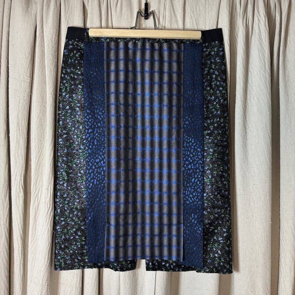 Per Se by Carlisle Mixed‎ Print Pencil Skirt Size 10 Blue Black Metallic